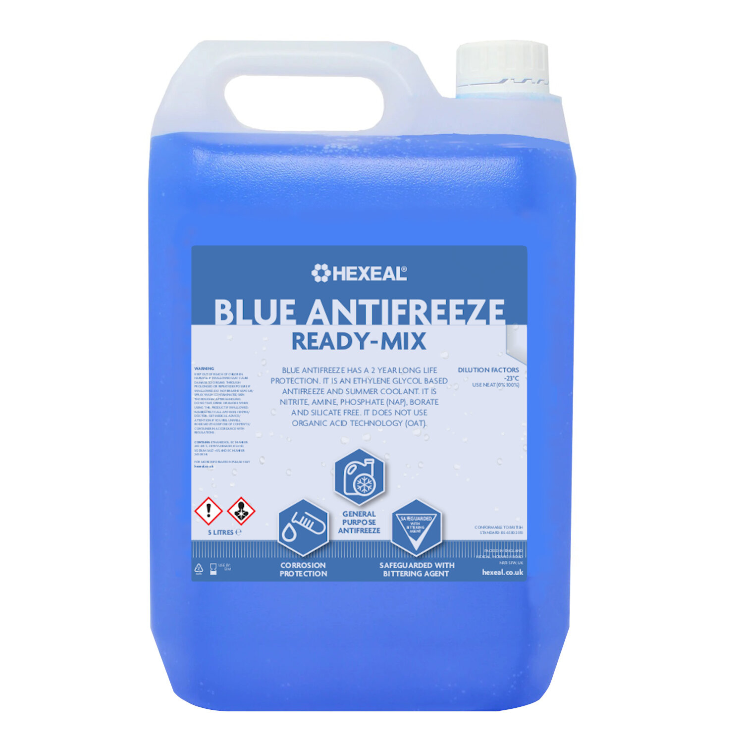 Hexeal BLUE ANTIFREEZE & COOLANT | 5L | -37 oC | High Concentrate/Longlife